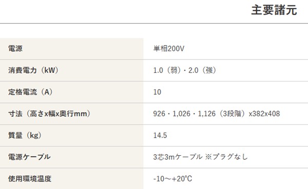 【メーカー直送】 WPS-20s 静岡製機 ホワイト 単相200V 業務用遠赤外線電気ヒーター ほかっとe 床置きタイプ