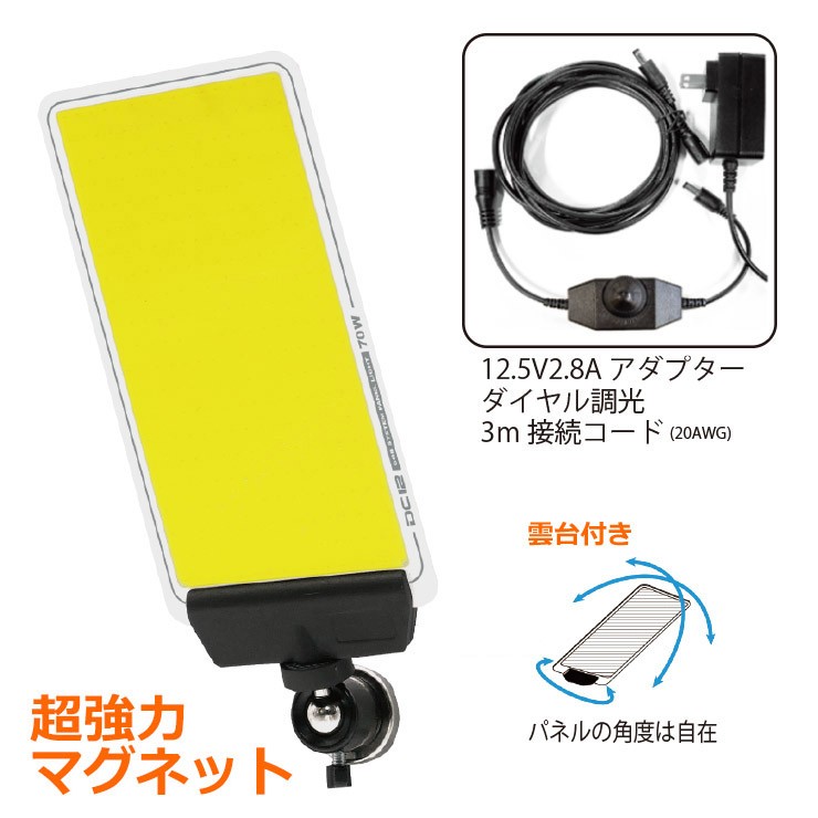 【メーカー直送】 【法人様限定】 DCC002 MTO DC12Vパネルライト マグネットタイプ LED 昼光色 調光 4000lm