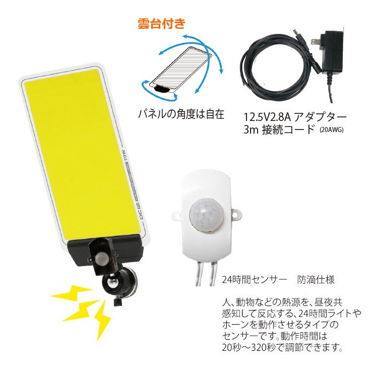 【メーカー直送】 【法人様限定】 DCC002-W MTO DC12Vパネルライト マグネットタイプ 24時間センサー LED(昼光色) 4000lm