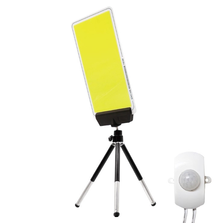 【メーカー直送】 【法人様限定】 DCC004-W MTO DC12V パネルライト ハンディ三脚タイプ 24時間センサー LED(昼光色) 4000lm