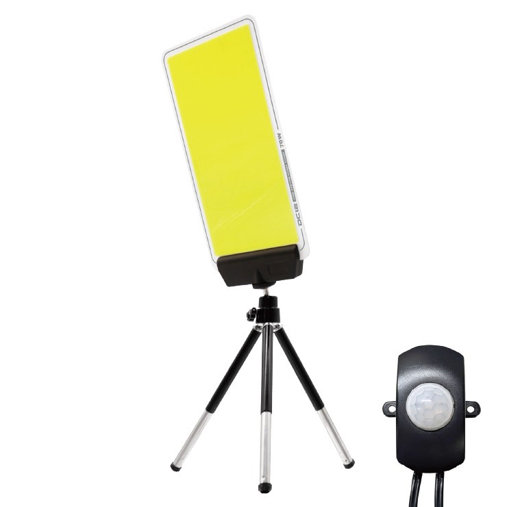 【メーカー直送】 【法人様限定】 DCC004-K MTO DC12V パネルライト ハンディ三脚タイプ 夜間センサー LED(昼光色) 4000lm