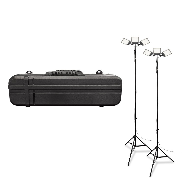 【メーカー直送】 【法人様限定】 DCC20T MTO DC12V 3灯式フレキヘッドスタンドライト 2台セット ハードケース付き LED 昼光色 調光 10000lm