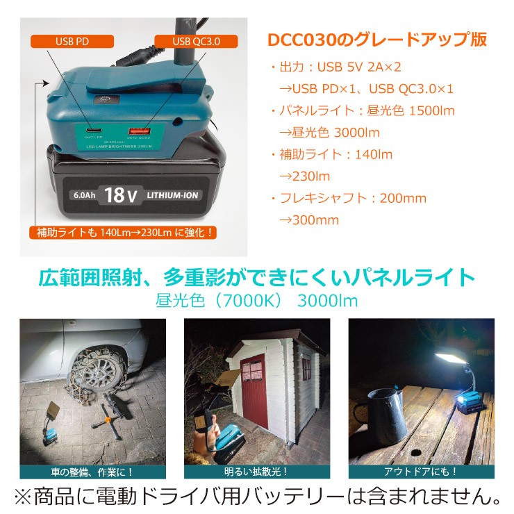 【メーカー直送】 【法人様限定】 DCC031 MTO DC12V パネルライト付きマルチアダプター ハイパワータイプ LED 昼光色 調光 3000lm
