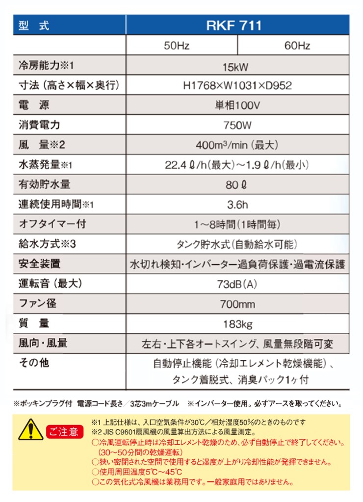 �y���[�J�[�����z RKF711 �É����@ �C�����╗�@ RKF711 �P��100V �u���[ �啗�� �H��(�t�H�[�N���t�g�����q�l�ɂĂ���z������)