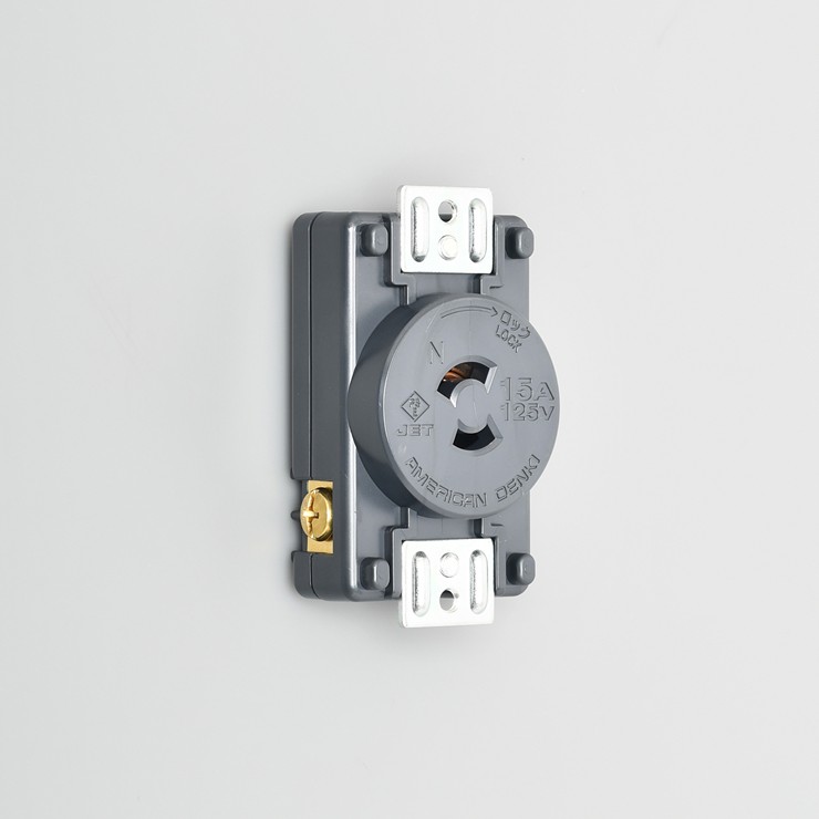 2110-P アメリカン電機 引掛形 パネル用コンセント 黒 (40-P 後継品)