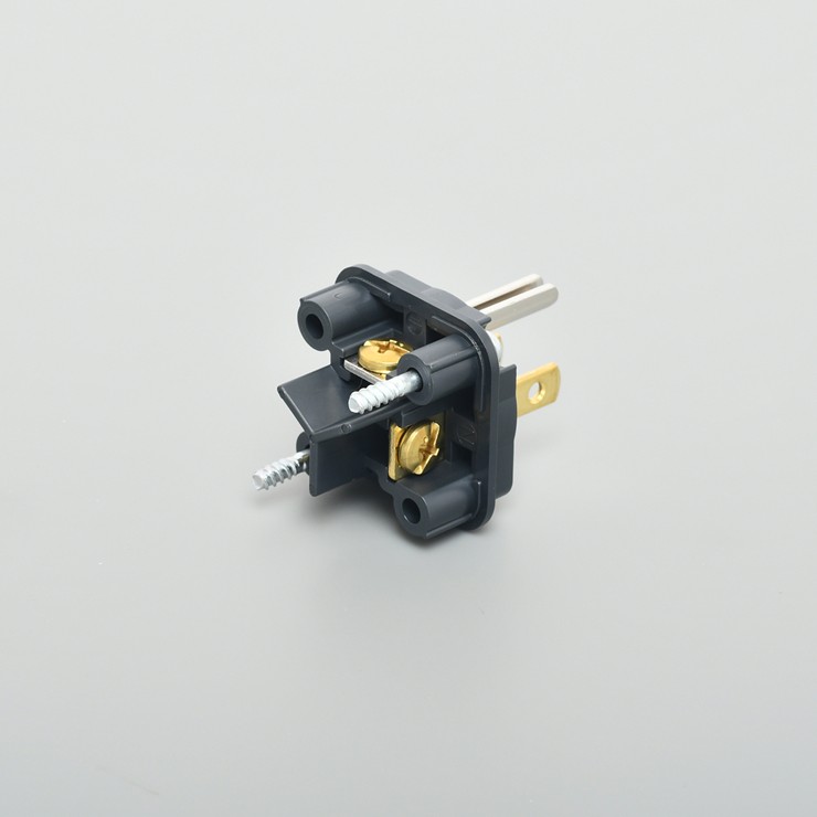7112GNL アメリカン電機 平刃形 L型プラグ NEMA 5-15 黒