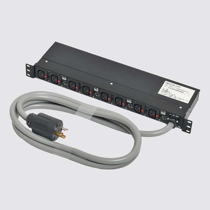 HKC2911PT �A�����J���d�@ 1U�R���Z���g�o�[ 30A���� IEC C13 ���~���b�N�@�\�t 8�R�� ��